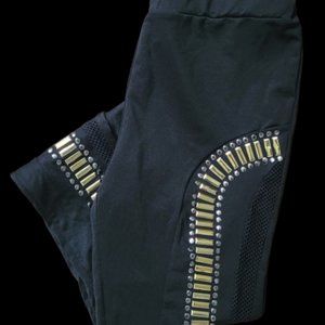 Black, studded leggings